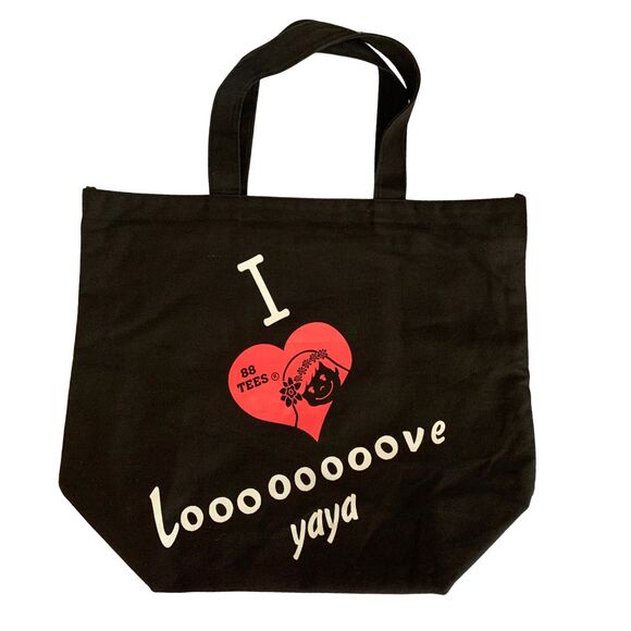 Hawaii 88Tees Original Rare Vintage Large Black Tote Yaya and Heart - Picture 1 of 8